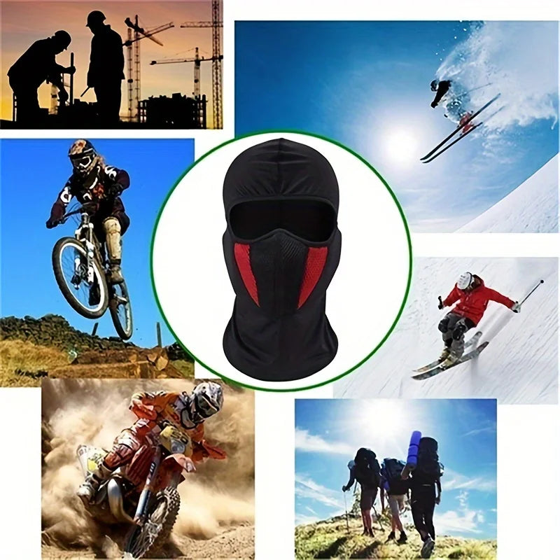Motorcycle Full Face Mask Balaclava For Men & Women, Breathable Weather- Resistant Riding Sports Mask