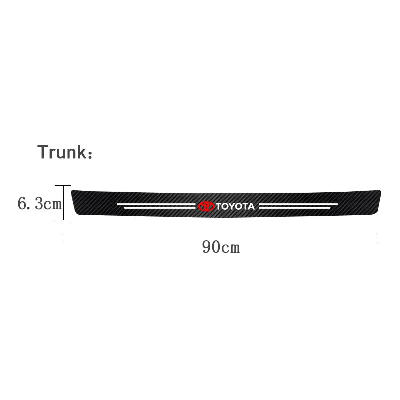 1/4/5Pcs Car Door Sill Scuff Plate Decor Carbon Fiber Stickers For Toyota GR Corolla Yaris Aygo Prius RAV4 Crown CHR Camry Auris
