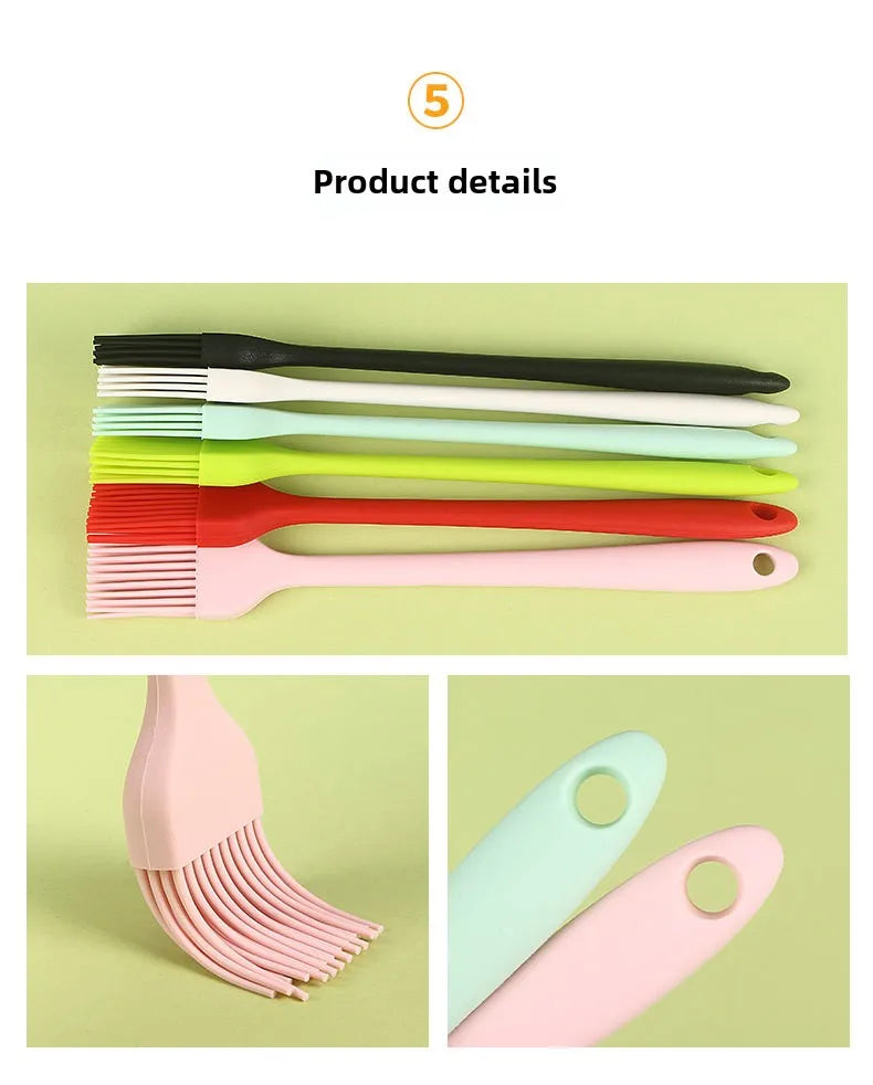 In Stock Silicone Integrated Small Size Oil Brush Barbecue Brush Household Lint-Free Baking Brush Pancake Oil Brush