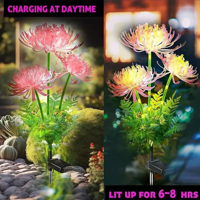 Solar Garden Lawn Lights LED Flower Lamp Outdoor Glowing Flower Decorations Yard Waterproof for Driveway Landscape Decoration