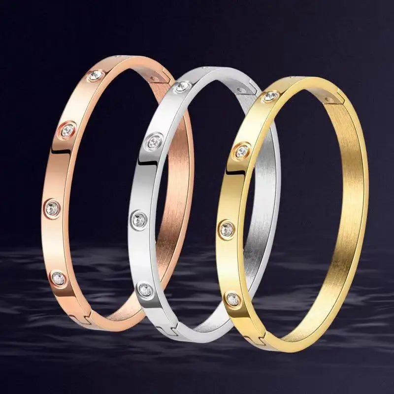 Simplicity Bracelets for Women Stainless Steel Bracelet Fashion Jewelry Charm Jewelry Accessories Crystal Bracelet