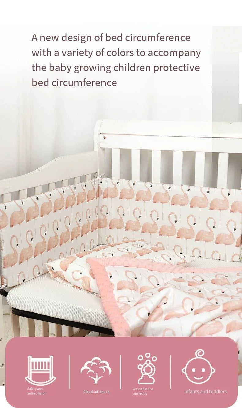 Four Seasons Universal Crib Around Baby Bed Bumper Newborn Bed Guardrail Anti-collision Removable Washable Baby Bed Safety Rails