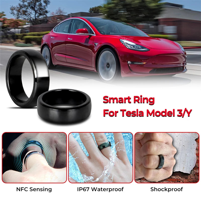 Smart Key Ring NFC Waterproof Ceramic Ring Replace Car Key Card Key Fob Made With Original Card Chips For Tesla Model 3 Model Y