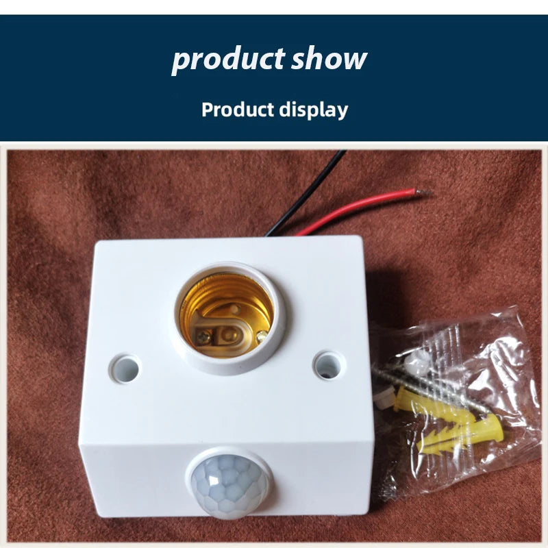 Smart 85V-265V PIR Induction Infrared Motion Sensor E27 LED lamp Base Holder With light Control Switch Bulb Socket Adapter