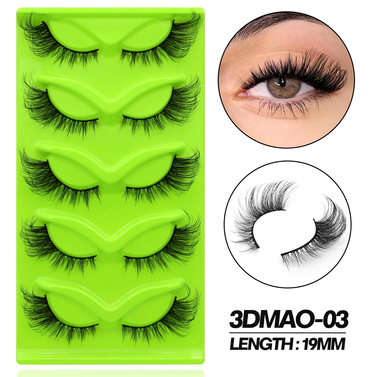 GROINNEYA False Eyelashes Faux Mink Eyelashes Fluffy Faux Mink Lashes Wispy Eyelashes Extension Effect Lashes Volume Mink Lashes