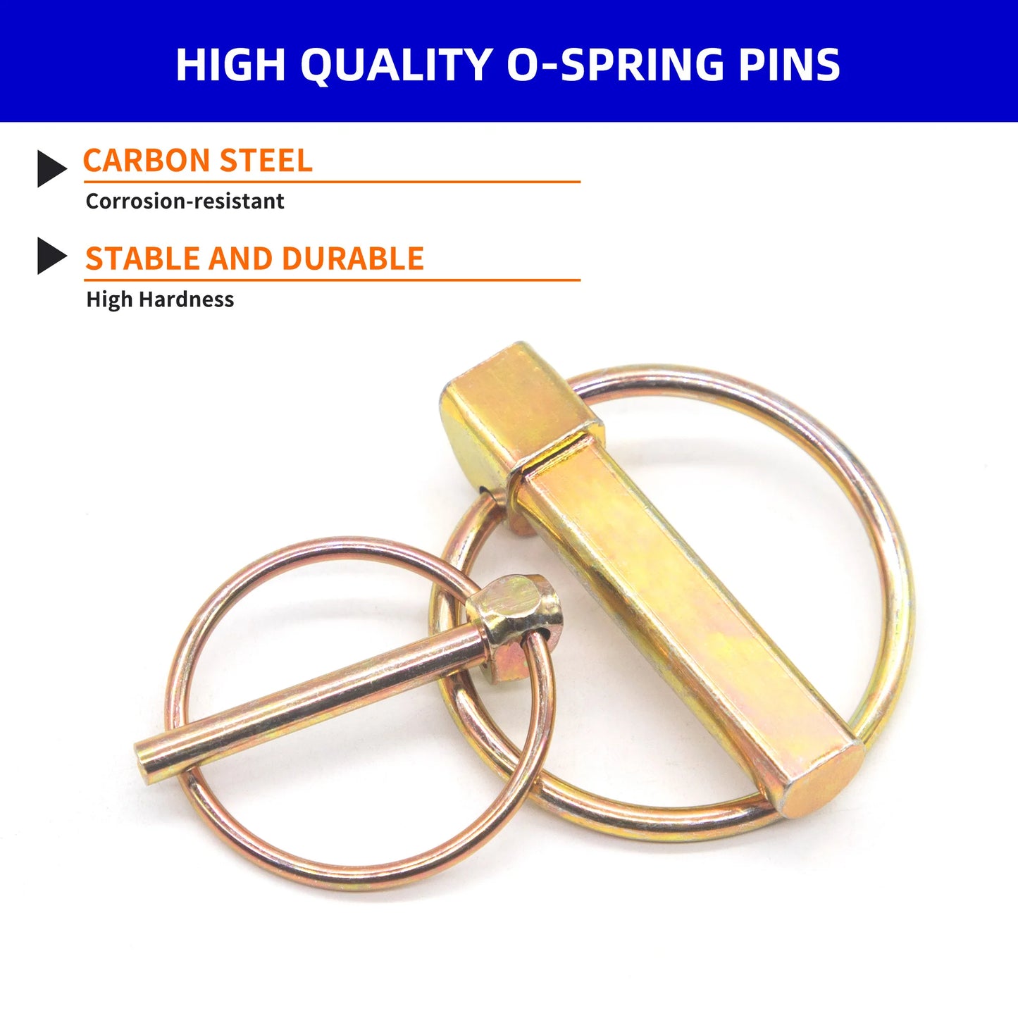 8PCS O-shape Lynch Pin Heavy Duty Steel Coupler Latch Ring Clip 1/4" 3/16" 5/16" 7/16" O Ring Round Arch Towing Hitch Hook Boat