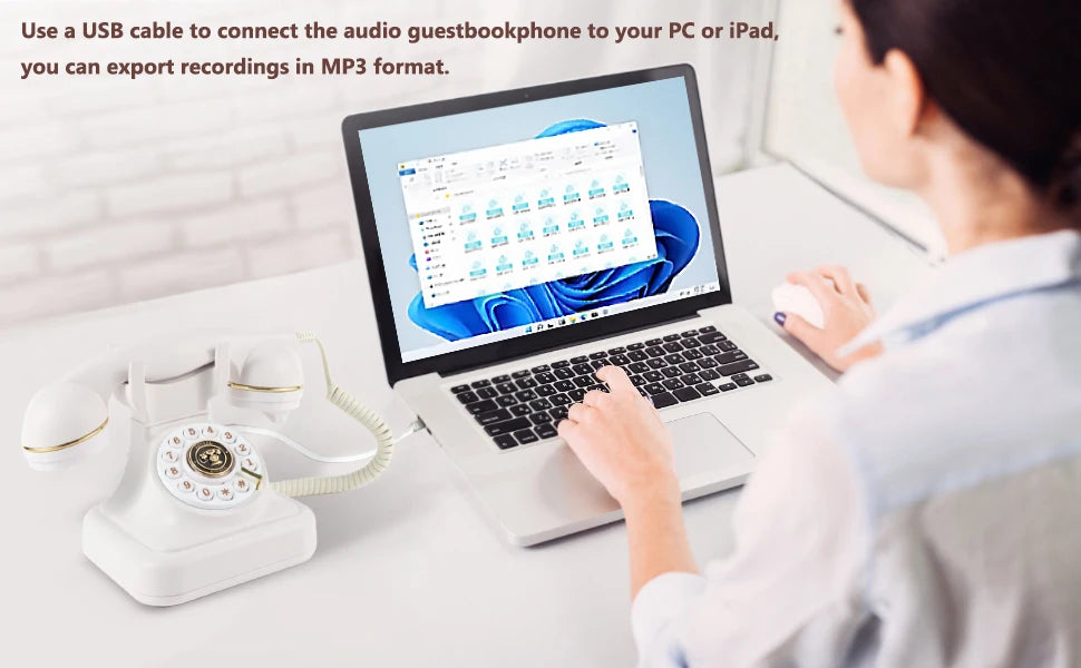 Audio Guest Book Wedding Phone Vintage Style Audio Message Voicemail for Graduation Retirement Party Birthdays Baby Shower