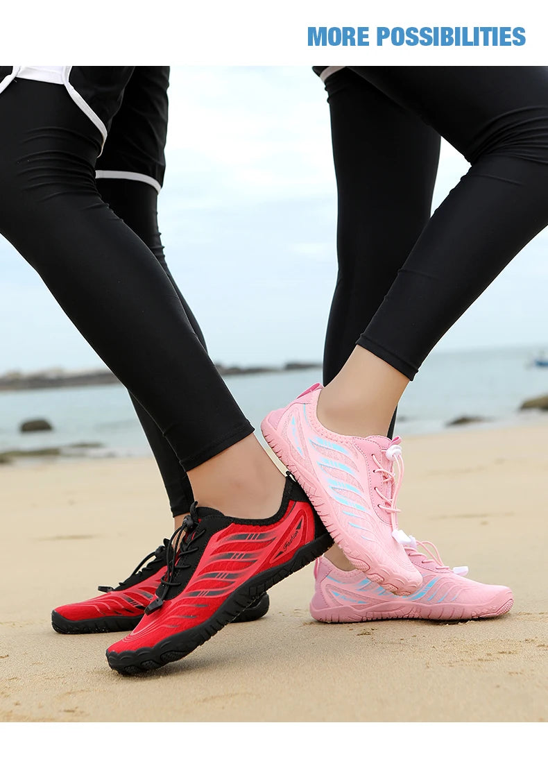 New Arrival Water Shoes Qiuck-Dry Aqua Shoes Men Women Outdoor Beach Swimming Wading Breathable Five-Finger Sneakers Size 36-46