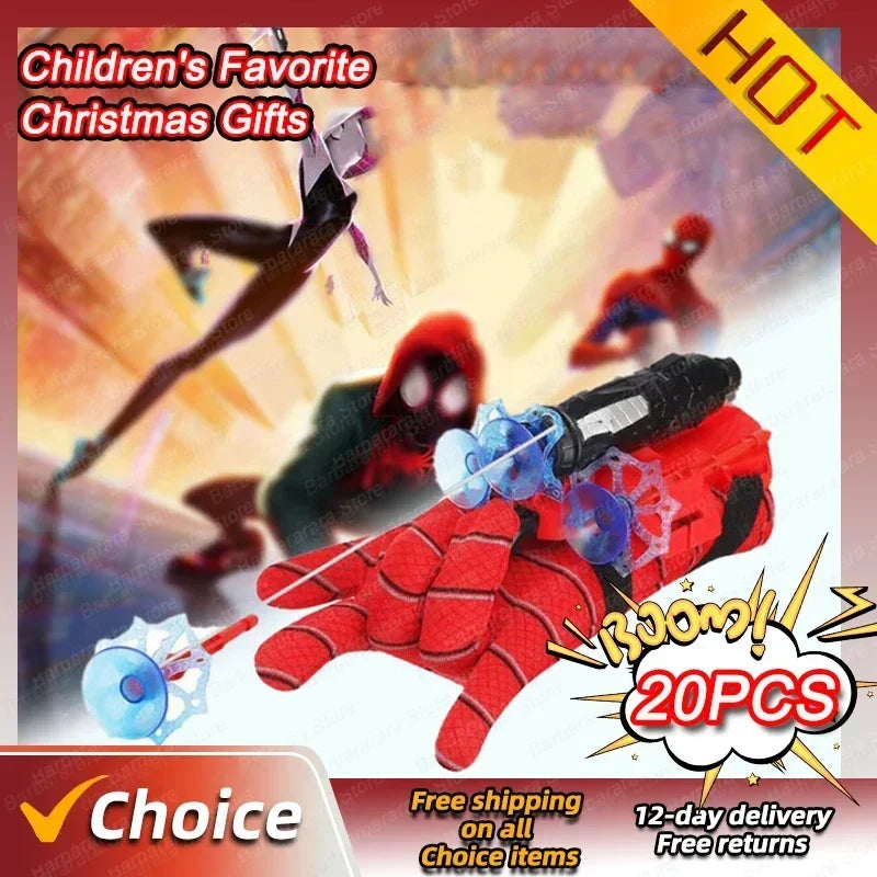 New Movie Cosplay Launcher Spider Silk Glove Web Shooters Recoverable Wristband Halloween Prop Toys For Children