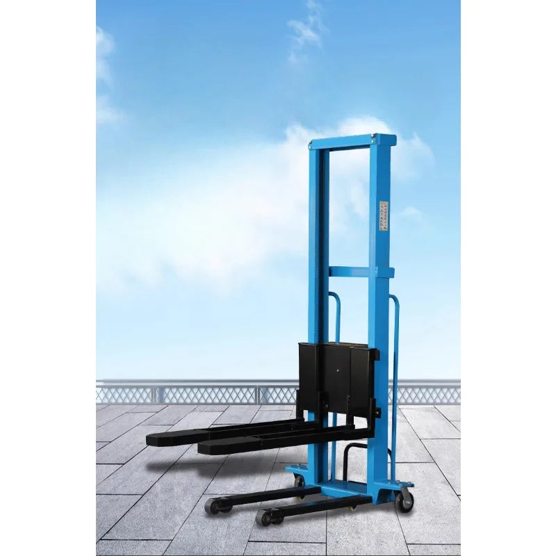 Electric portable forklift Small mobile stacker Electric hydraulic follower push lift