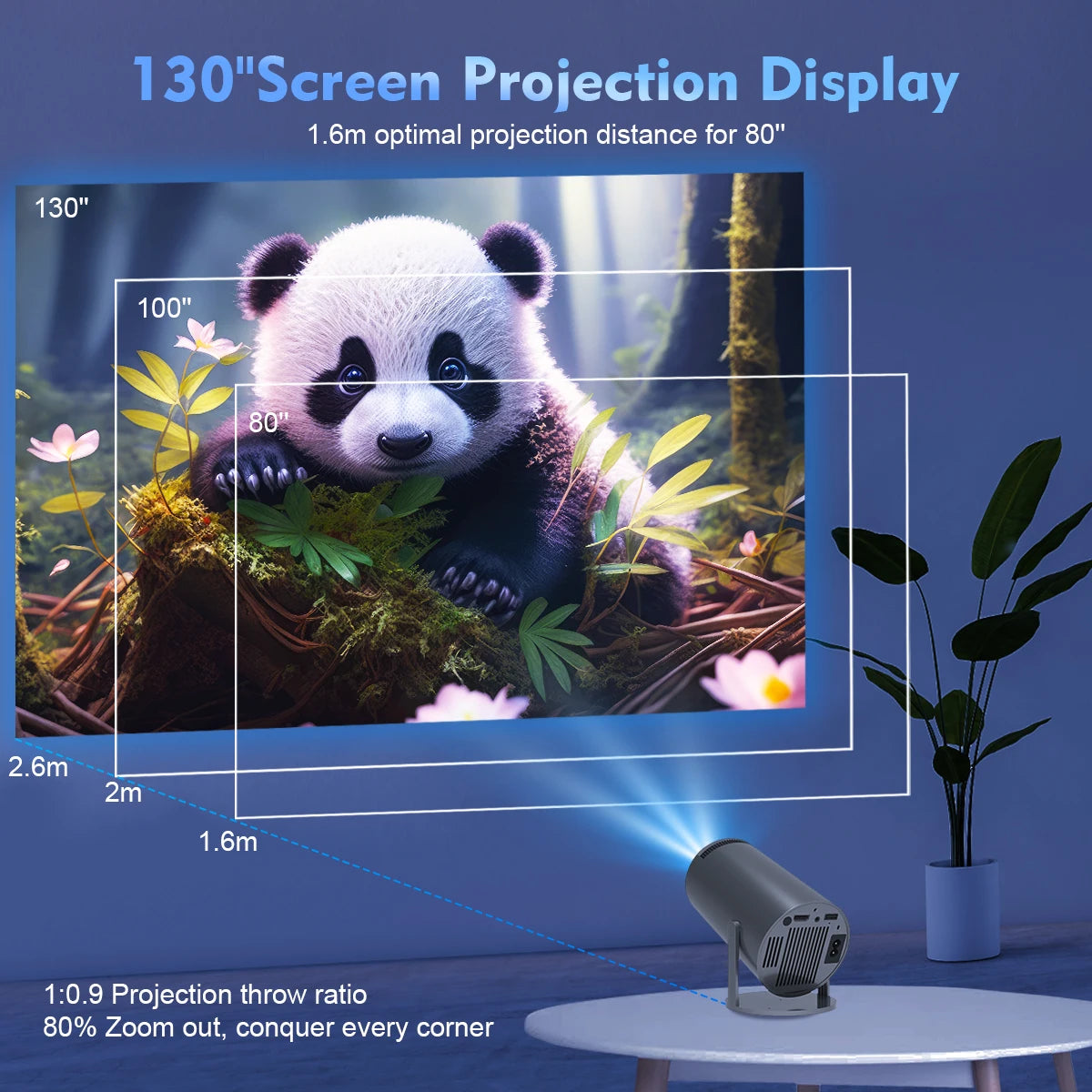 Magcubic Projector Android11 4K 1280*720P HY300 Pro Dual Wifi 260ANSI 180 Flexible BT5.0 Cinema Outdoor Portable Projetor