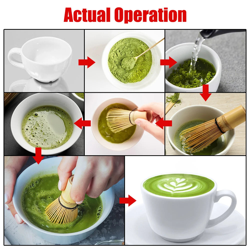 Kitchen Accessories 100 Matcha Green Tea Powder Whisk Teaware Japanese Ceremony Bamboo Chasen Tea Tool Tea Brush