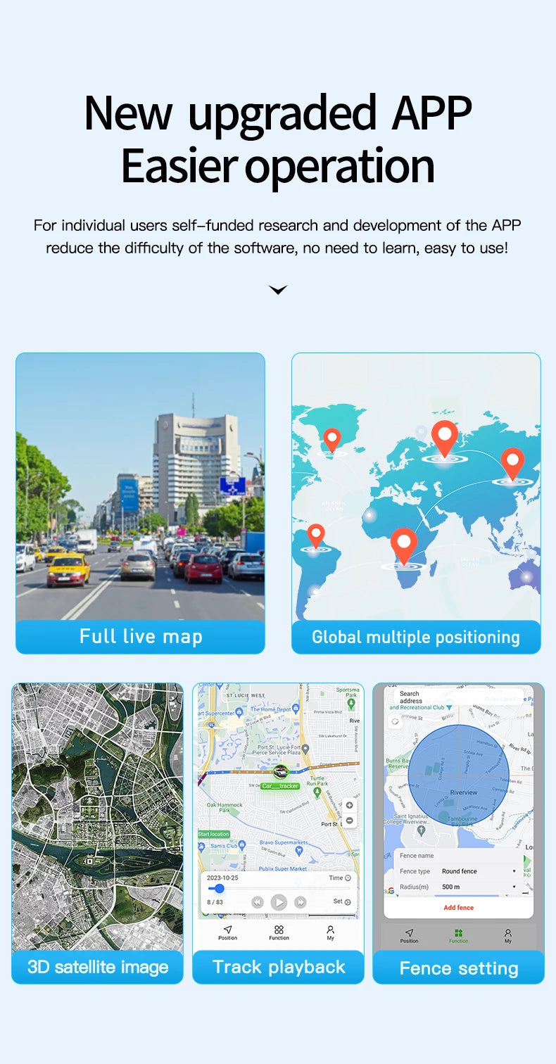 GPS locator 4G vehicle tracking instrument mobile phone anti-theft recording location vehicle tracking artifact J