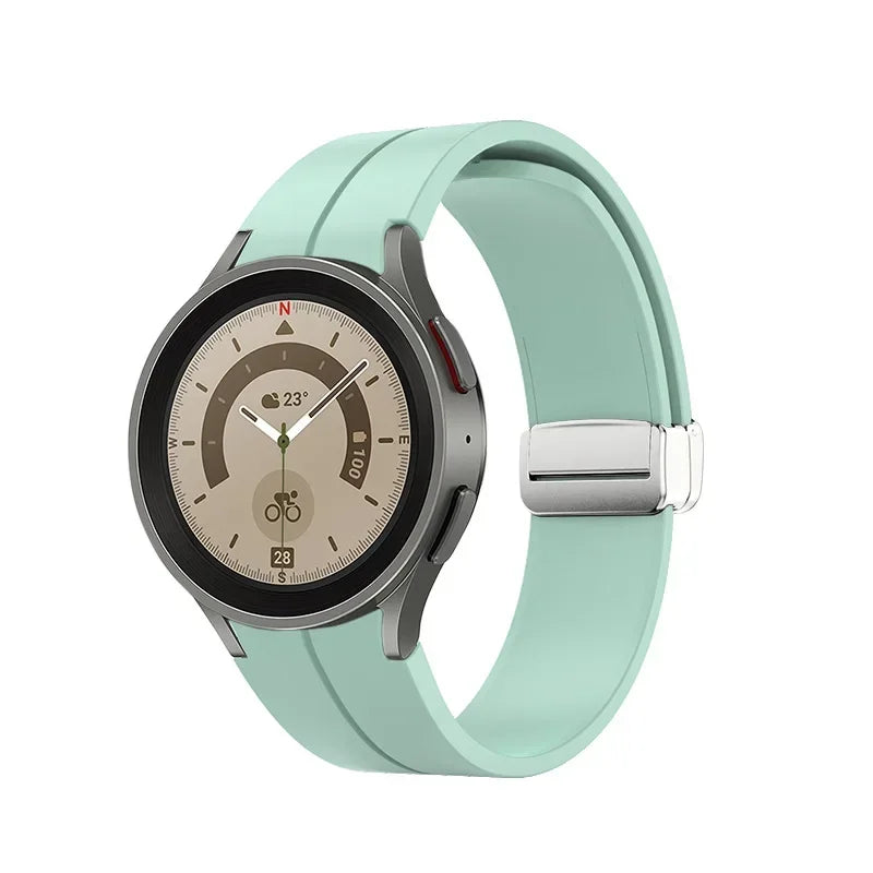 No Gap Soft Silicone Strap For Samsung Galaxy Watch 7 6 5 4 40mm 44mm Breathable Magnetic Wristband Watch 6 4 Classic/5 Pro 45mm