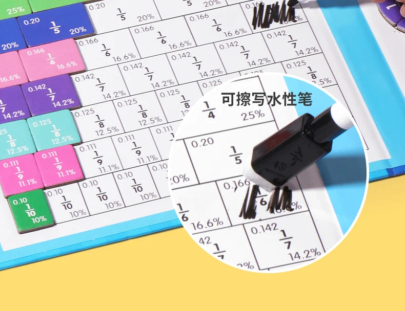 Magnetic Fraction Puzzles for Math Mastery Montessori Enlightenment with Fun Arithmetic Teaching Aid Cognitive Educational Toys