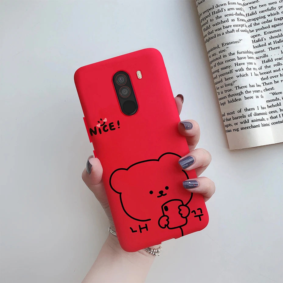 For xiaomi Pocophone F1 Case Poco F1 Cute Cat Cartoon Cover Silicone Soft TPU Phone Case For xiaomi Pocophone F1 Global F 1 Case