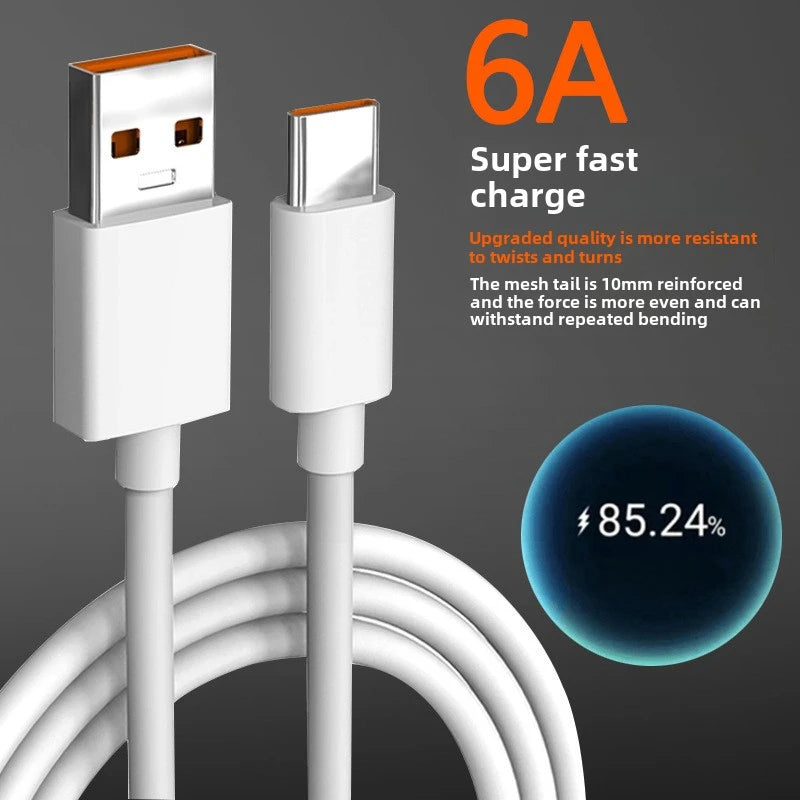 Suitable For Android Phone 6A Charging Cable,Universal 66W Data Cable,Type-C Super Fast Charging,Not Suitable For iPhone