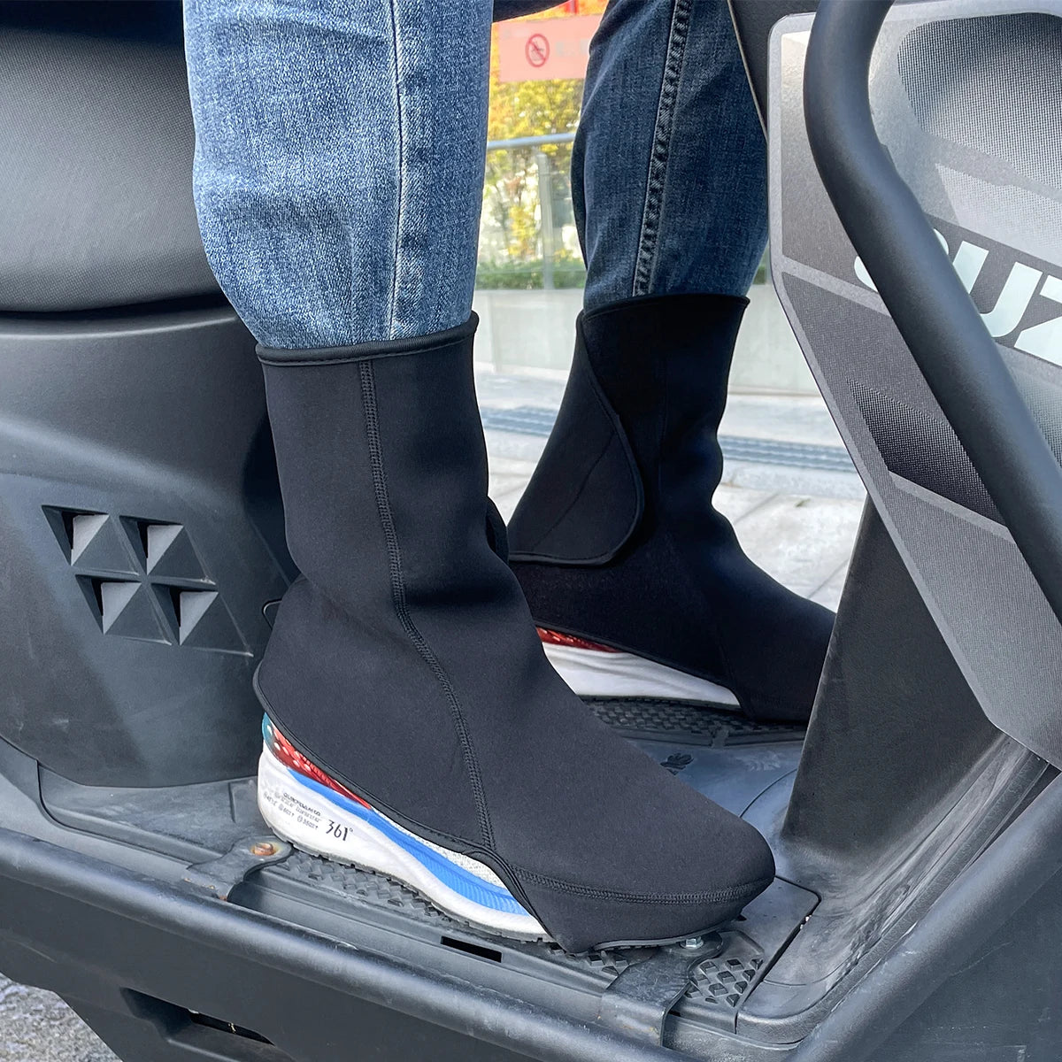 Windproof Ankle Protector for Motorcycle Riding, Outdoor Skiing, Warm Leg Covers Velvet Foot Covers, Cold-proof Equipment Winter