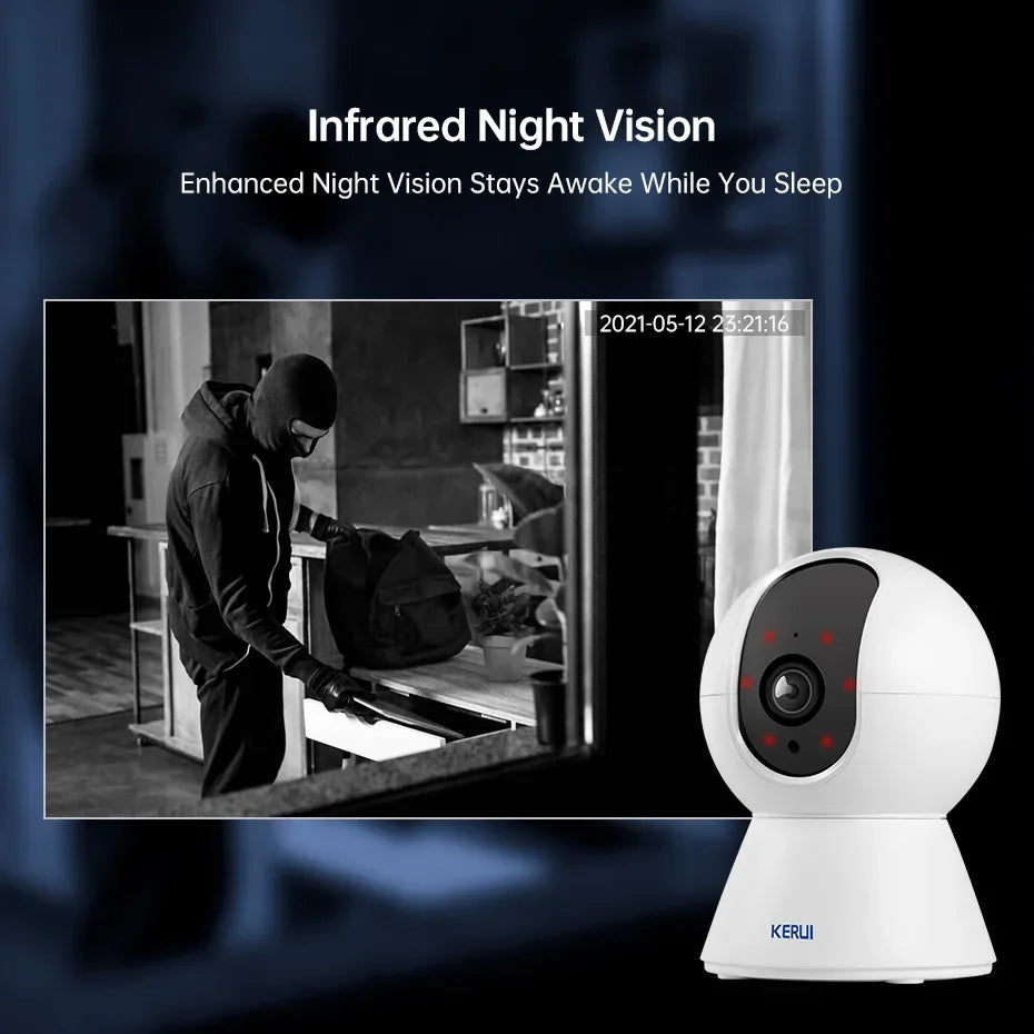 KERUI 5MP 8MP 4K HD Mini WiFi IP Camera Indoor Wireless Security Home CCTV Surveillance Camera With Tuya Smart Auto Tracking