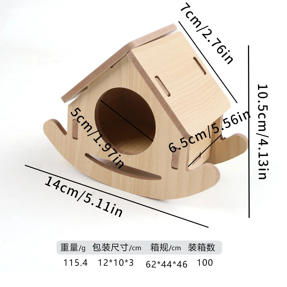 Hamster Squirrel Solid Wood Avoidance House Hedgehog Wooden House Golden Bear Nest Dutch Pig Dormitory Rutin Chicken Large House