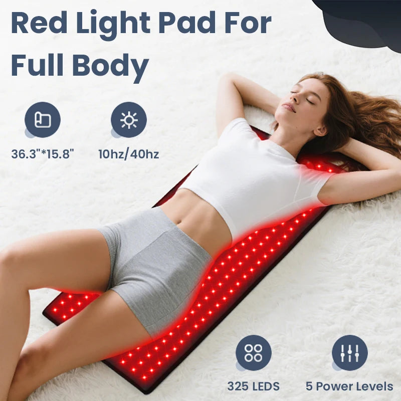 Red Infrared Light Therapy Pad skincare 325PCS 3 in1 LEDs far infrared Waist Back Shoulder Muscle Pain Yoga mat Relief Relax