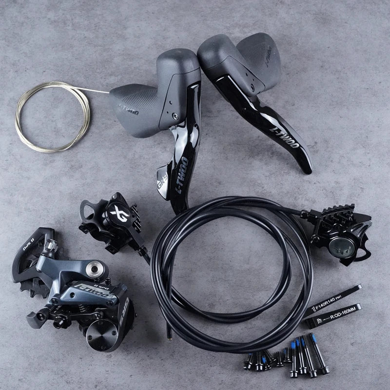 LTWOO GRT / GR9 Disc 1x11s / 1x12s Gravel Hydraulic Disc Brake Groupset + ZRACE XG Flat Mount Brake Caliper, Carbon Fibre