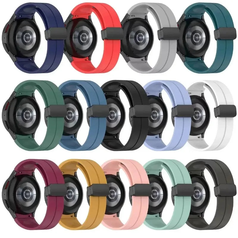 No Gap Soft Silicone Strap For Samsung Galaxy Watch 7 6 5 4 40mm 44mm Breathable Magnetic Wristband Watch 6 4 Classic/5 Pro 45mm