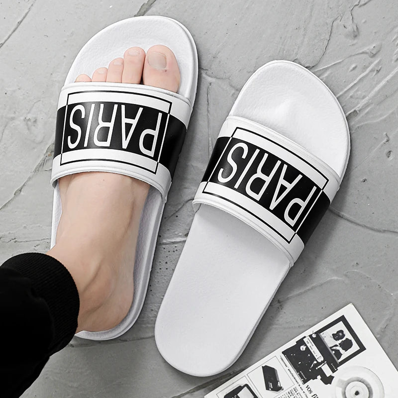 Summer Men Slippers Fashion Slides Street Outdoor Clogs Quick Dry Beach Sandals Flip Flops Casual Indoor Home Shoes Couple 36-46