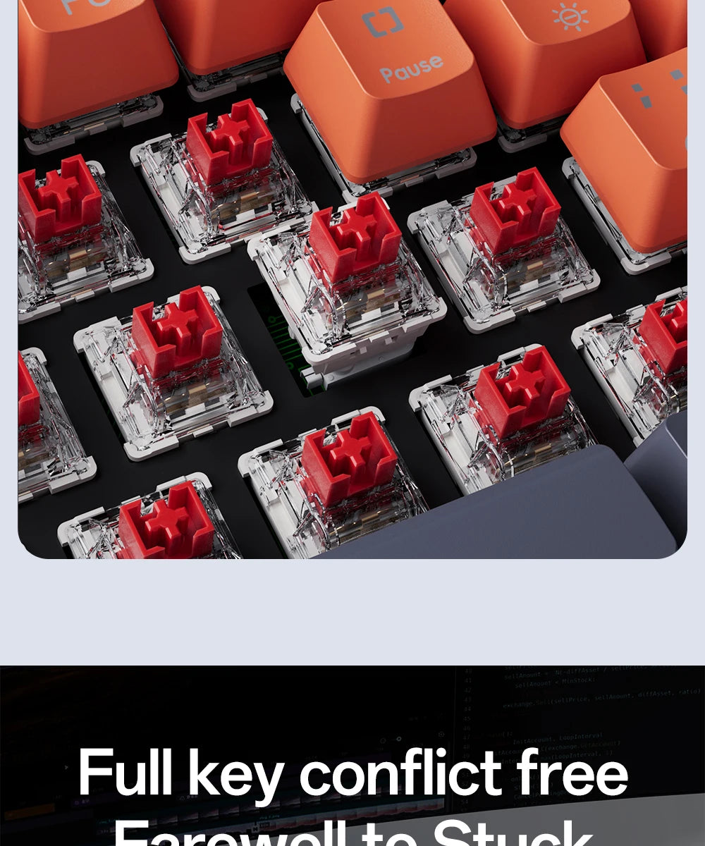 MUCAI 61 key mechanical keyboard red switch RGB backlight hot swappable compact and practical designed for gaming and typing