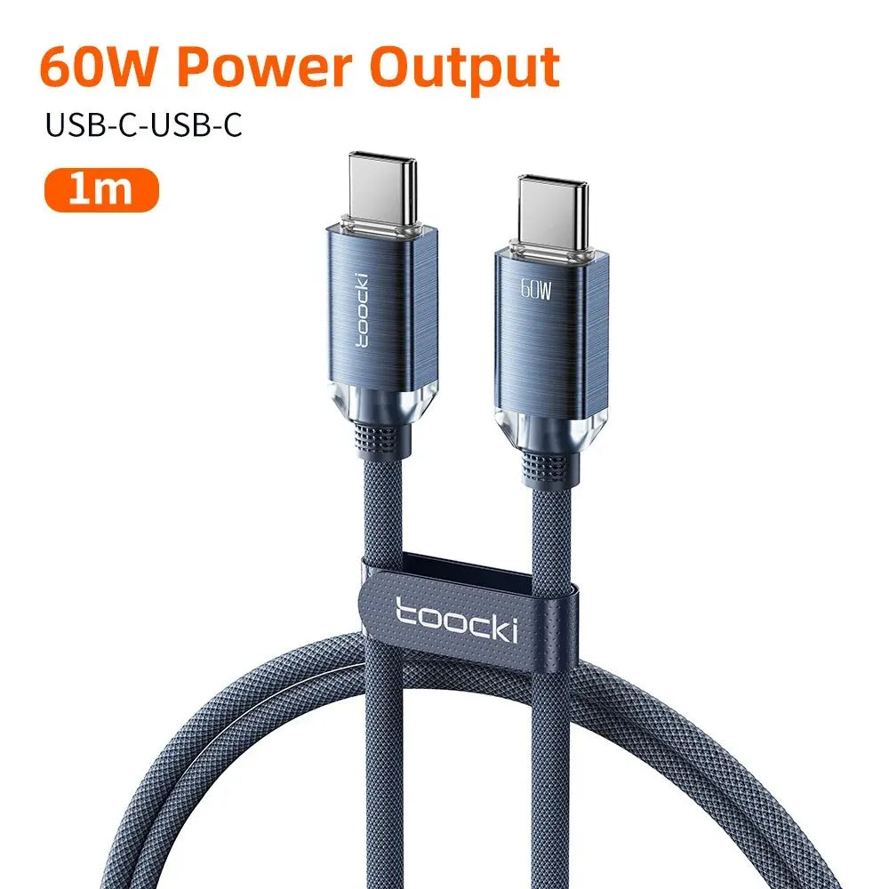 Toocki USB Type C to Type C Cable 100W Fast Charging for iPhone 15 Pro Max MacBook Samsung Galaxy Huawei Xiaomi Oneplus POCO