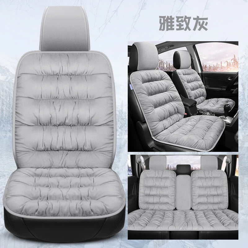 New car seat cushion single piece backless, autumn and winter universal plush anti slip cushion, warm pad three piece set
