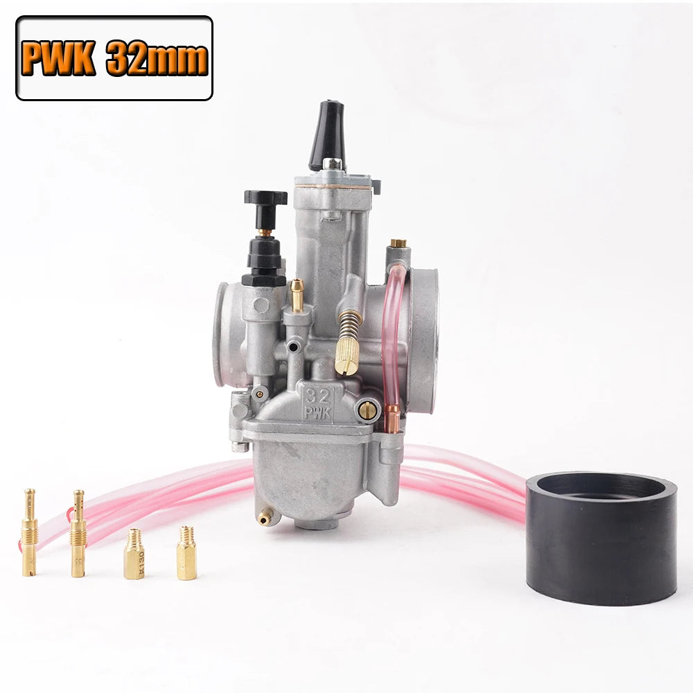 PWK Universal Carburetor, 21 24 26 28 30 32 34mm PWK Motorcycle Carburetor Power Injection, for Racing Mikuni Koso ATV Yamaha