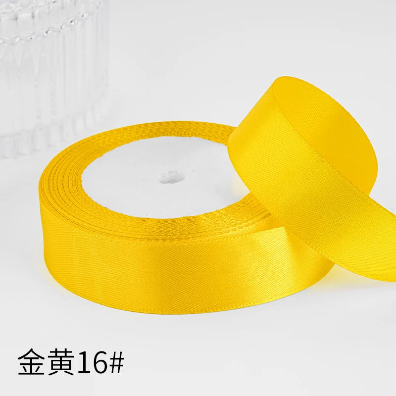 25yards/roll 1inch Satin Ribbon DIY Handmade Crafts Gift Box Flower Cake Decoration Wedding Birthday Party Festival Supplies