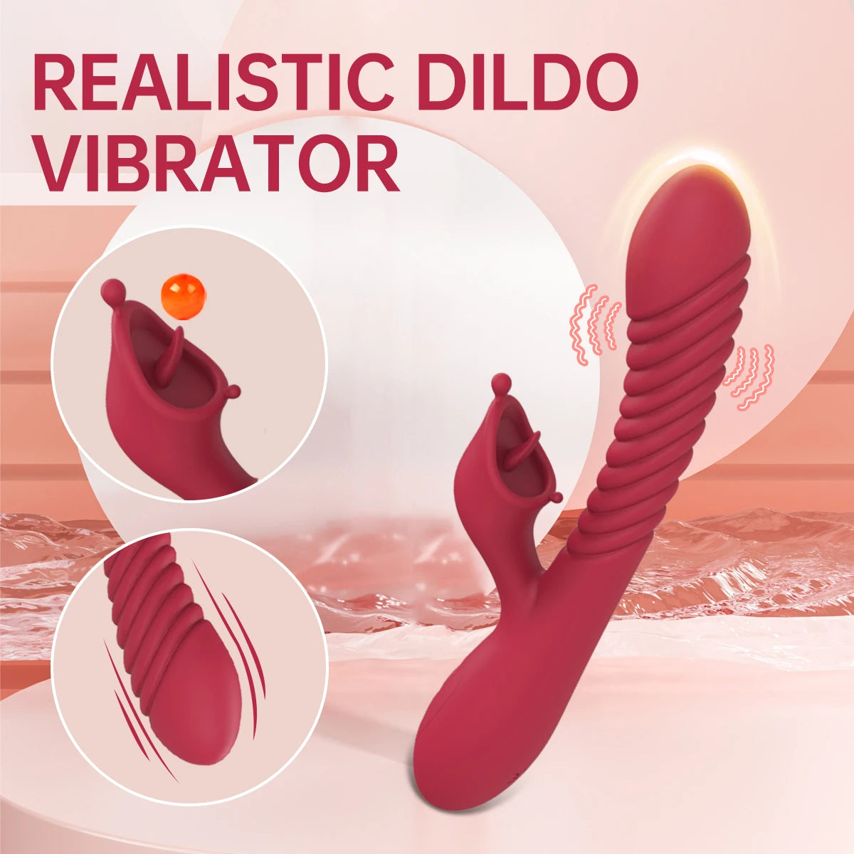 Silicone Tongue Licker Vibrator 10 Vibration Modes Dual G-spot Powerful Vibrating Massager Adult Sex Toys, Ladies Sexy Toys