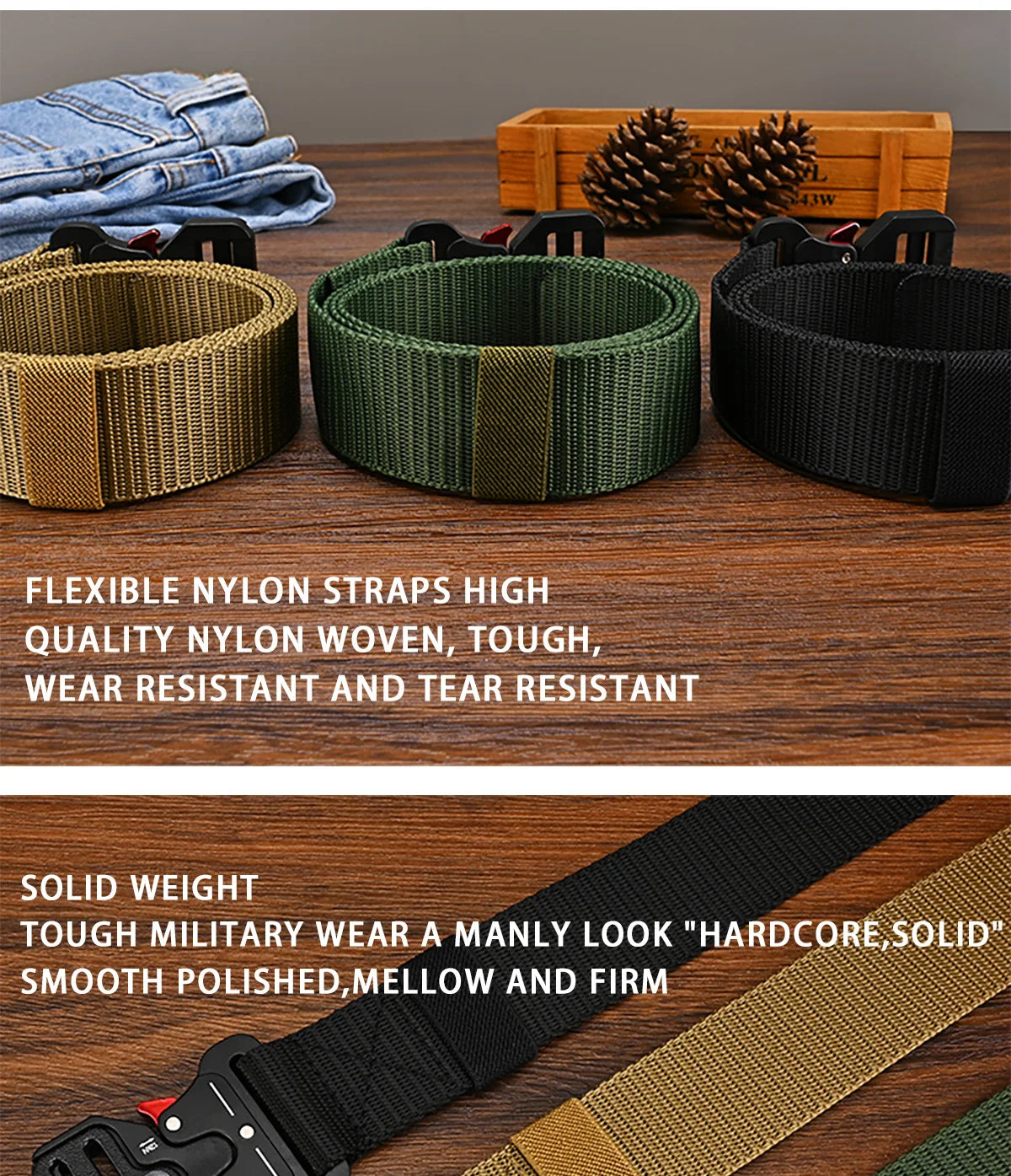 Men's Belt Outdoor Hunting Tactical Mens Belt Multifunctional Combat Survival High Quality Canvas Nylon Mens Belt Sport Belt