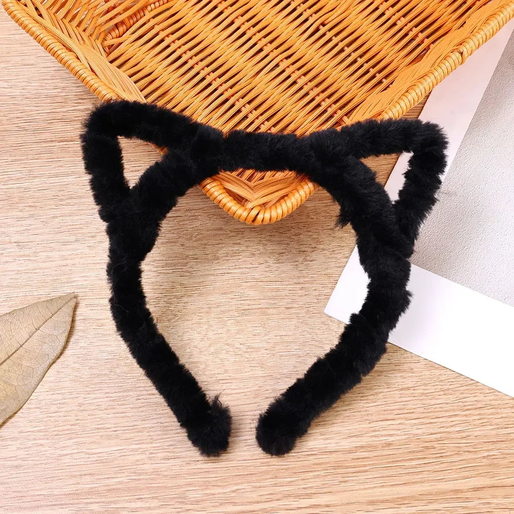 Plush Cat Ear Lolita Headbands Girls Cartoon Furry Hair Bands Hoop Women Cosplay Costume Party Headwear Korean Hair Accessories