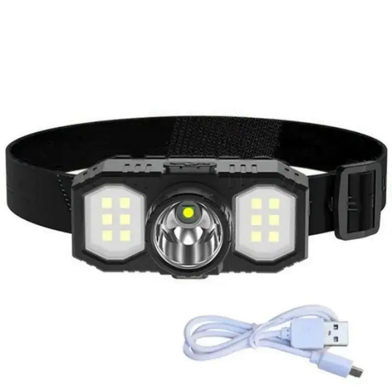 Powerful LED Headlamp Portable Rechargeable Camping High Power LED Flashlight COB IP65 Waterproof 3 Modes For Fishing Running