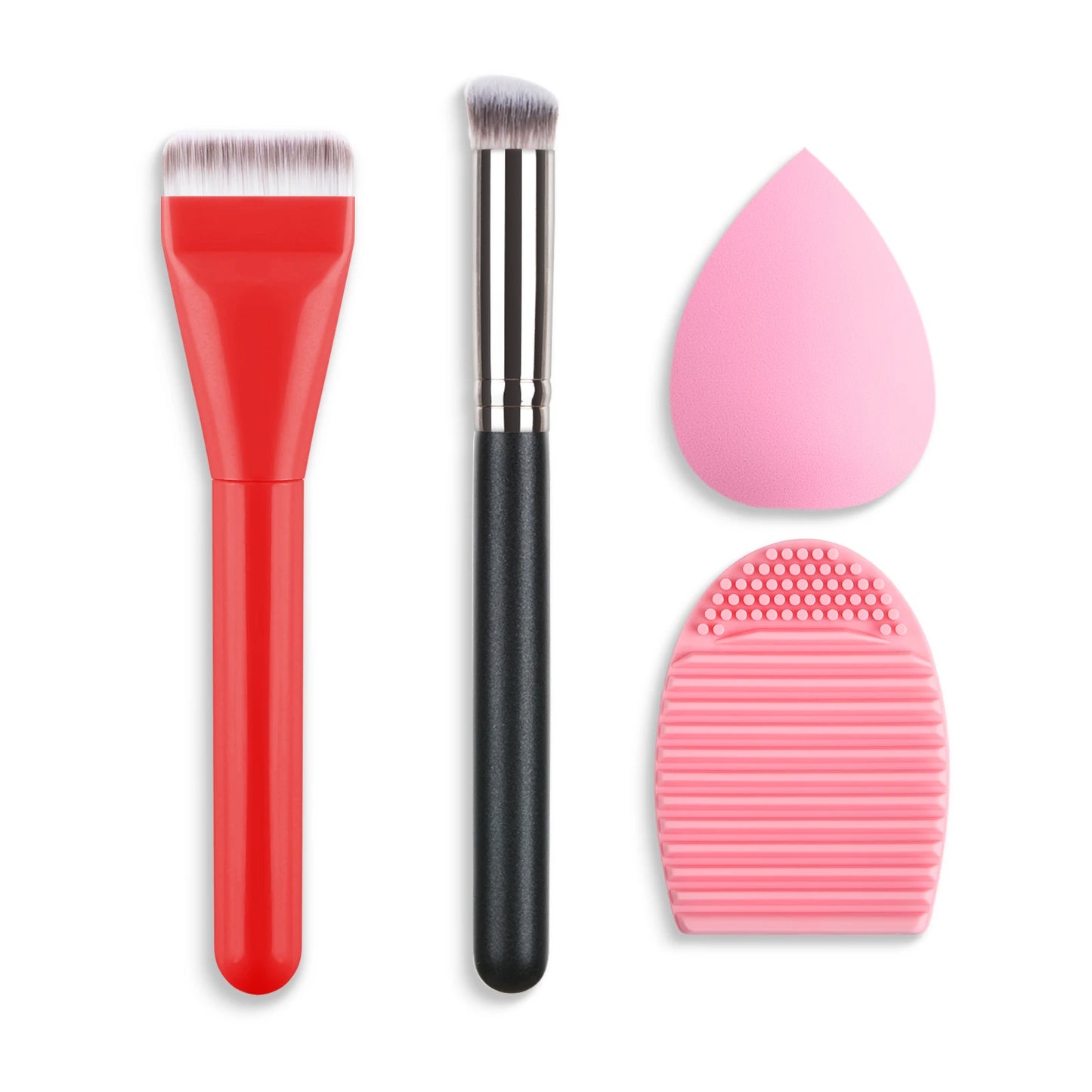 Ultra Thin Foundation Brush Makeup Mixing Palette with Spatula Flat Face Contour Brush Cosmetic Puff Blender Beauty Makeup Tools
