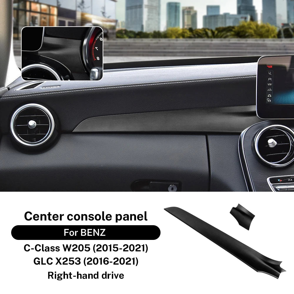 For Mercedes Benz C Class W205 C180 C200 GLC X253 2015 2016 2021 LHD RHD Carbon Fiber ABS Center Console Dashboard Trim Cover