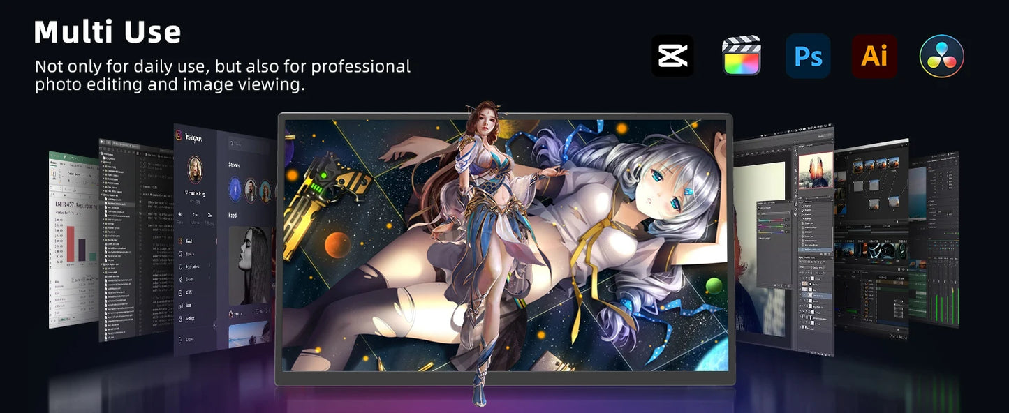 Bimawen 15.6 inch 60Hz Smart TV Portable Monitor with Google TV For Mini PC Laptop Phone Xbox PS4 PS5 Switch Game monitor