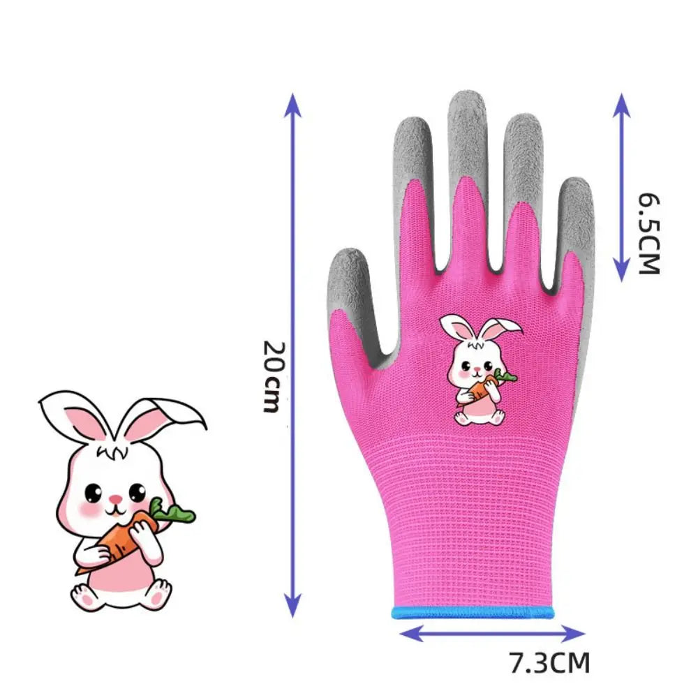 Kids Durable Waterproof Garden Work Gloves Non-Slip Children Safety Yard Work Gloves Portable Garden Supplies Gardening Gloves