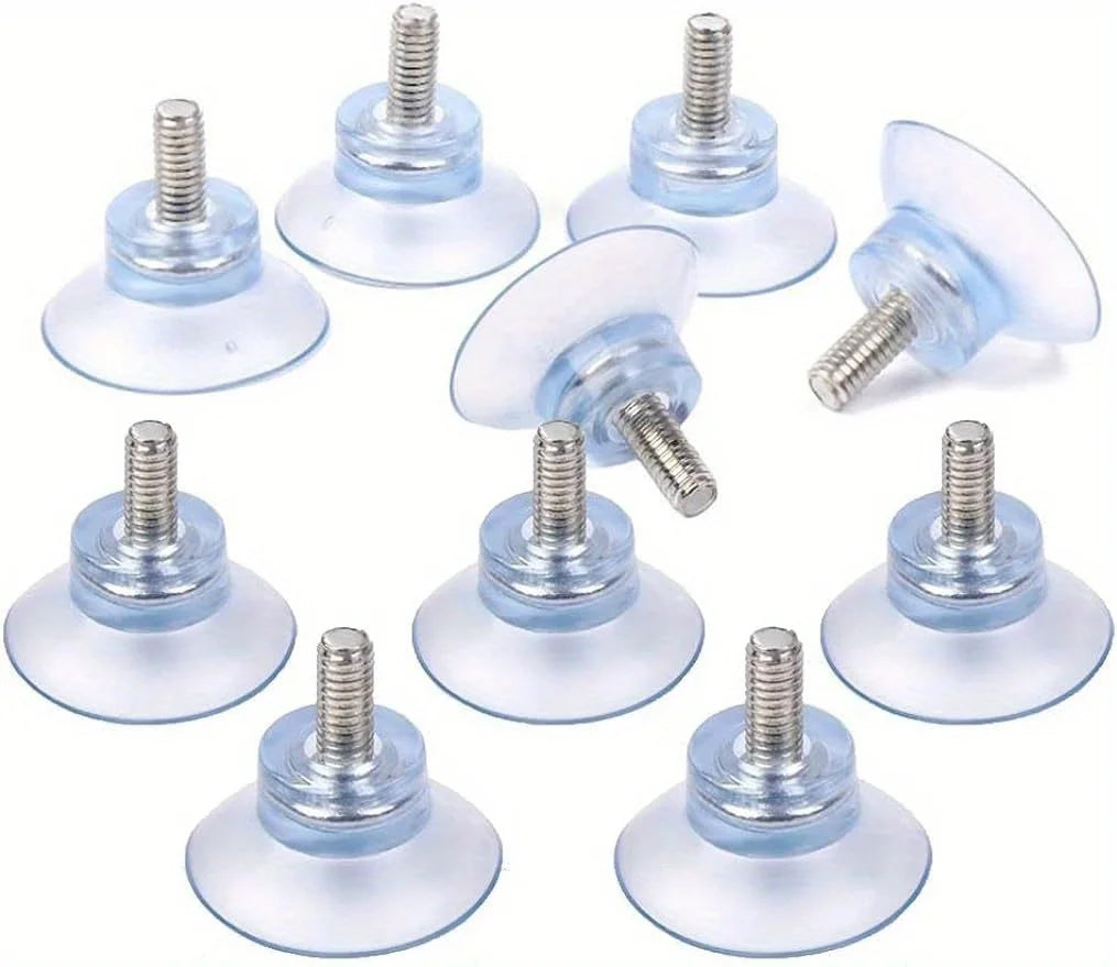 M6 Screw Rubber Suction Cups, 3.51cm Transparent with Metal Screws - Ideal for Glass Table Top Replacement & Holiday Decorations
