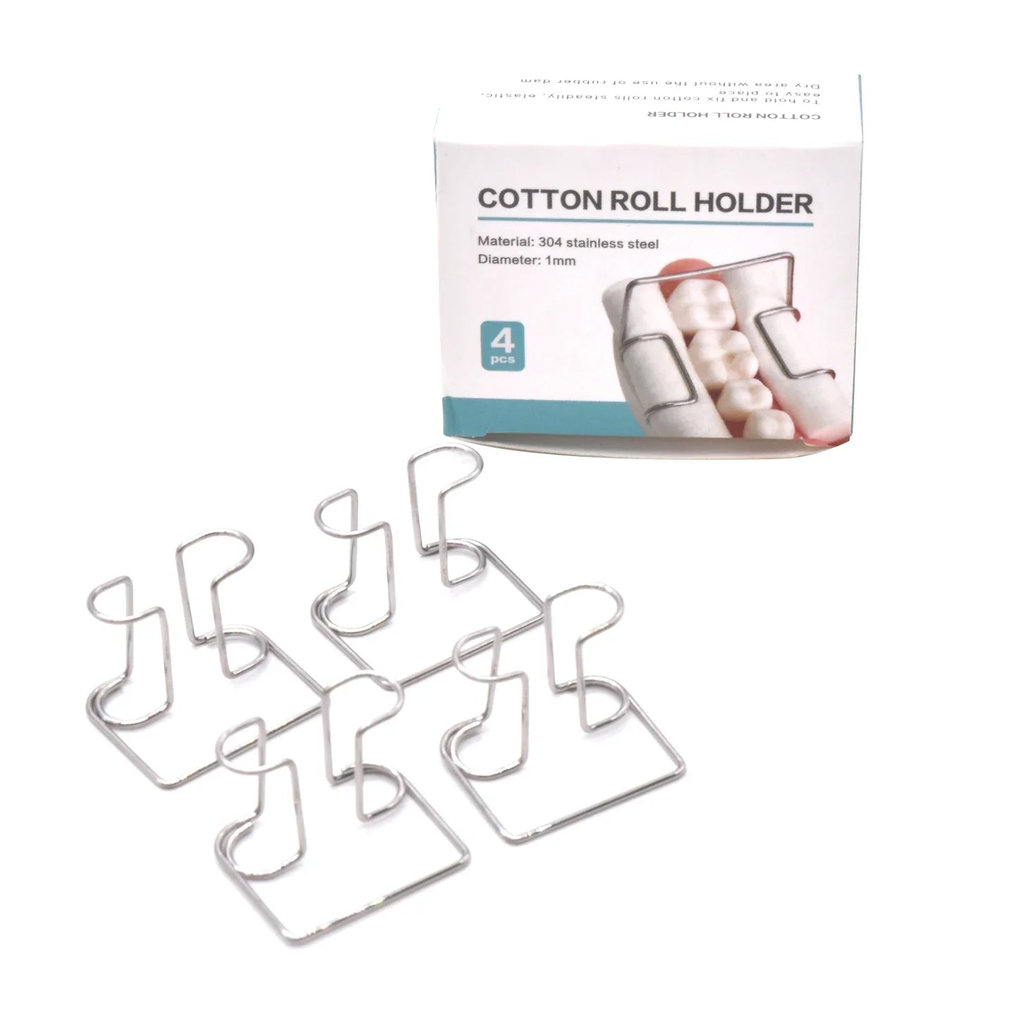 4Pcs Dental Cotton Roll Clip Stainless Steel Autoclavable Cotton Roll Holder For Dentist Clinic Dentistry Lab Supplies Tools