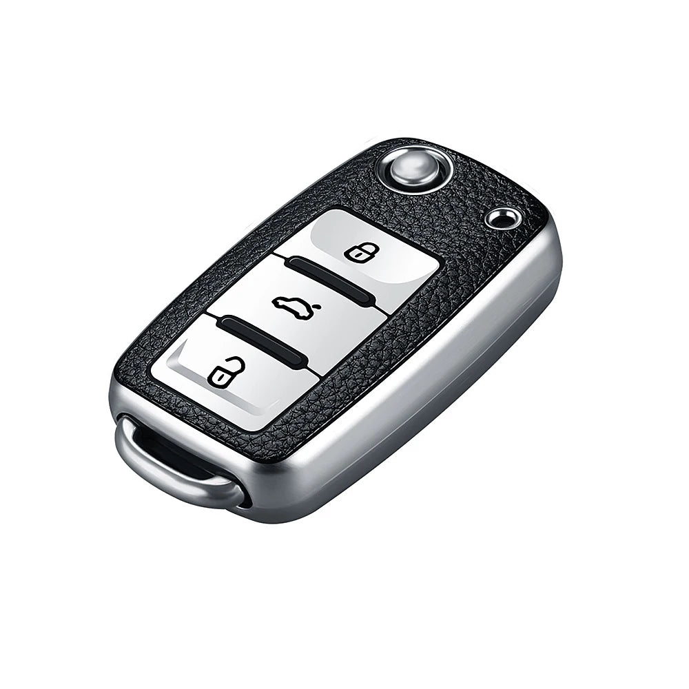 TPU Leather Car Key Case Keys Cover Protection Shell Bag for VW Volkswagen Polo Tiguan Passat Golf Jetta Lavida Skoda Octavia