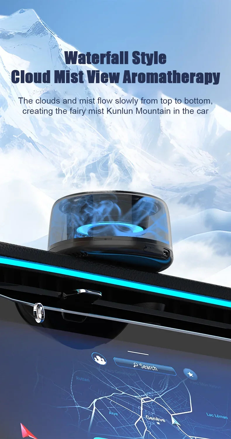 Car Air Freshener Electric Auto Aroma Diffuser Auto on/Off Essential Oil Diffuser Adjustable Intensity Aromatherapy Diffuser
