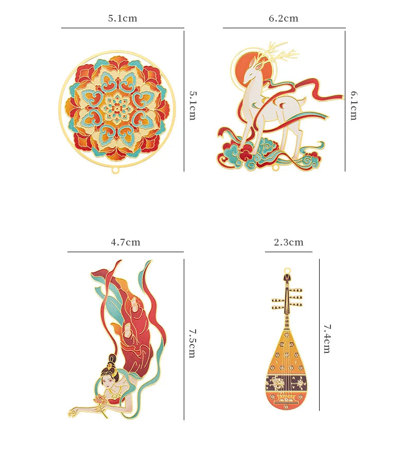 Dunhuang bookmarks, brass metal bookmarks, creative ancient style museum, cultural and creative souvenirs, teacher's day gifts,