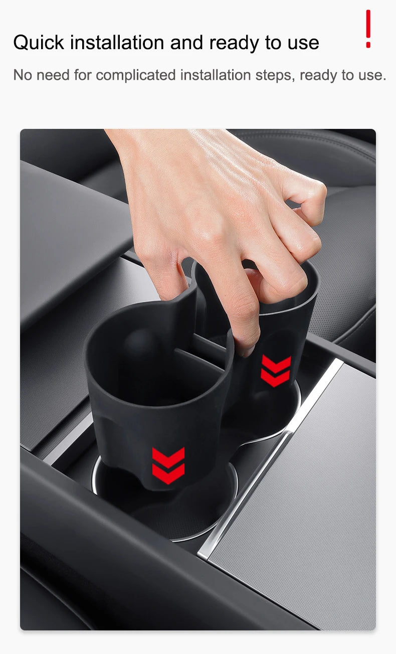 For Tesla Model 3 Highland 2024 Storage Box Flocking New Model 3+ Center Console Armrest Storage Box Stowing Tidying Cup Holder