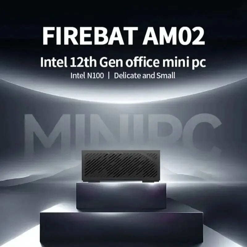 FIREBAT AM02 Mini PC Intel N100 CPU 4Cores 4Threads Desktop Computer 8GB 16GB 256GB 512GB DDR4 WIFI6 BT5.2 HDMI RJ45 Minipc