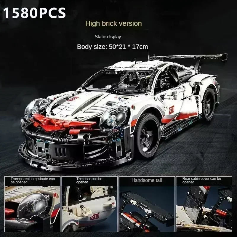911RSR Technical 1580PCS+ Race Car Building Blocks 42096 Model Rc Power  Famous Sport Advanced Replica MOC Collectible Toy Gifts