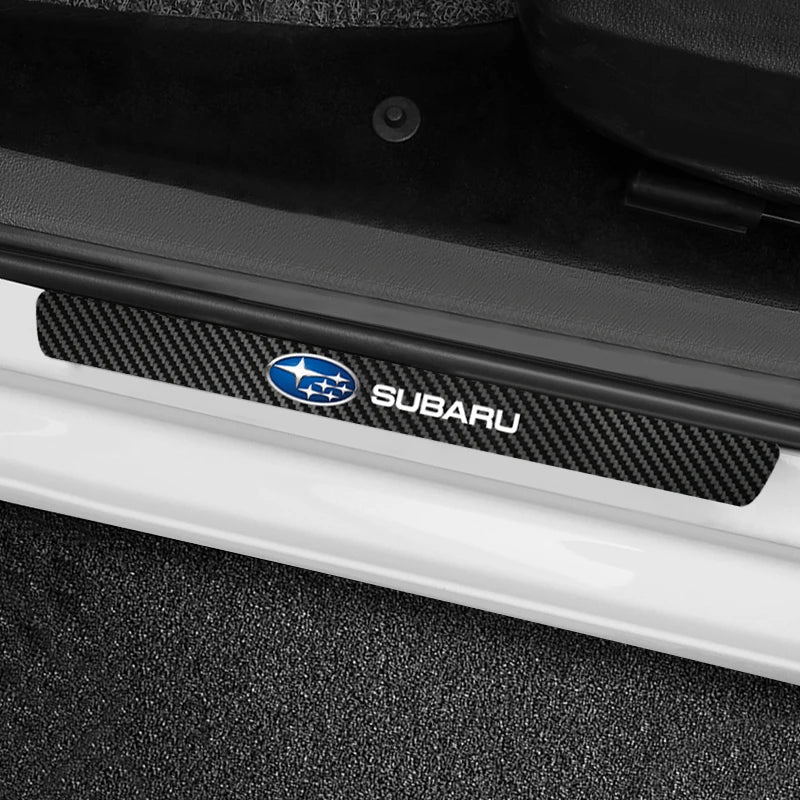 Automotive Threshold Bar with Door Handle Bowl Scratch Protective Sticker For Subaru Impreza Forester Tribeca WRX Outback